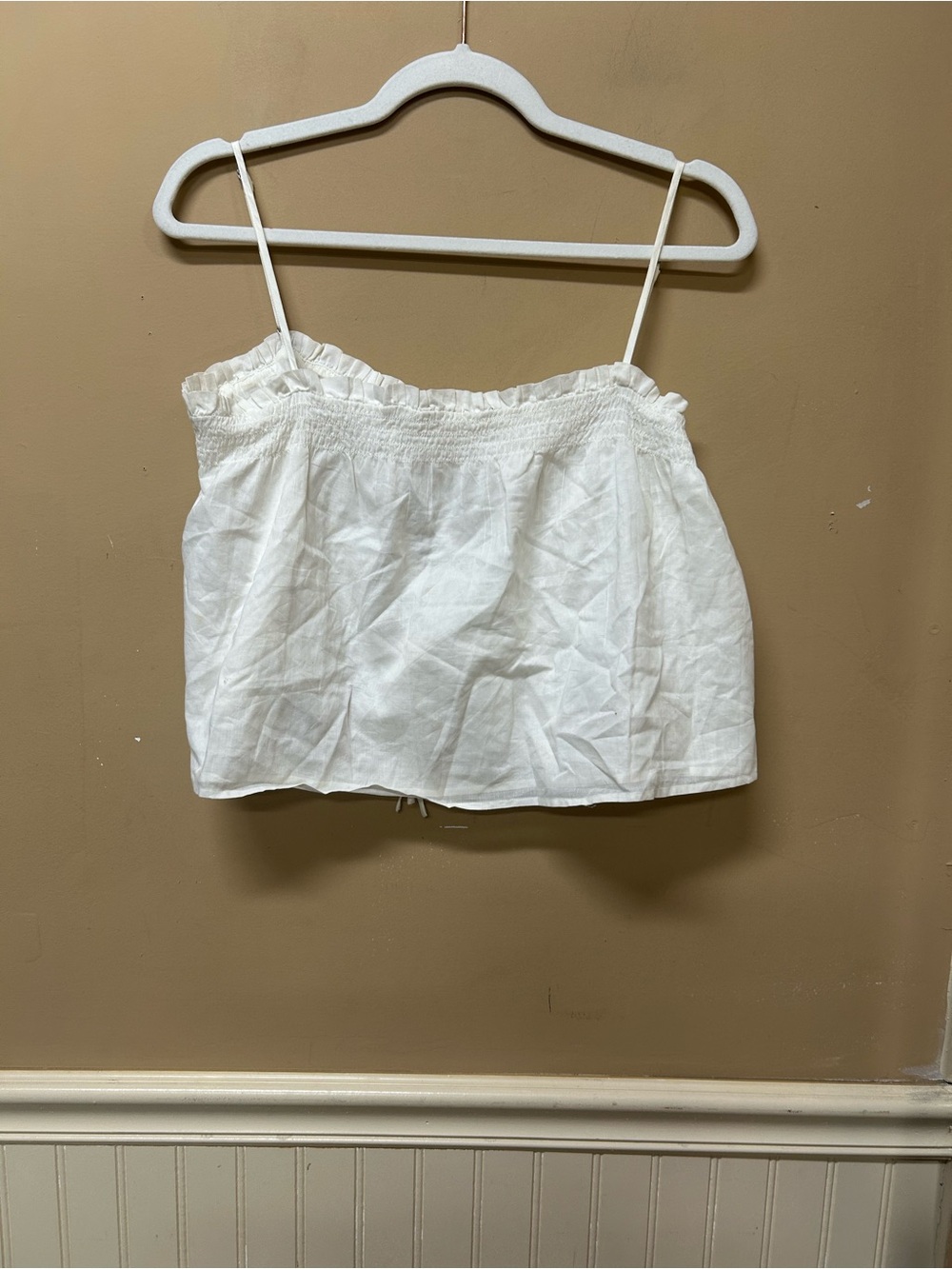 REFORMATION Tanager Off White Tank Top Cami Tie Bow Back Cotton Size M Boho